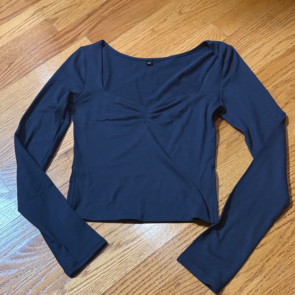 Elegant Navy Long Sleeve Top